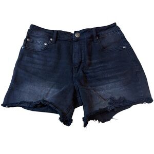 Madden Girl Black Distressed Denim Shorts Size 11 High Rise